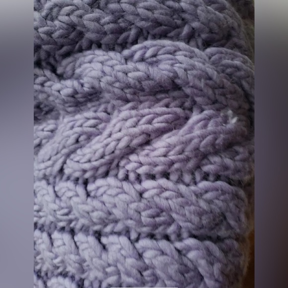 I LOVE MR MITTENS purple gorgeous thick soft wool cable knit cardigan - Picture 6 of 10